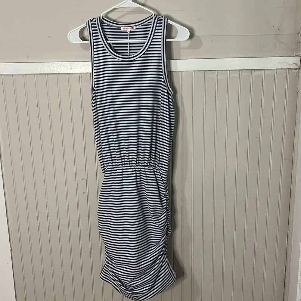 SUNDRY WOMEN'S RIB STRIPE RACER TANK DRESS SIZE‎ 1(XS)